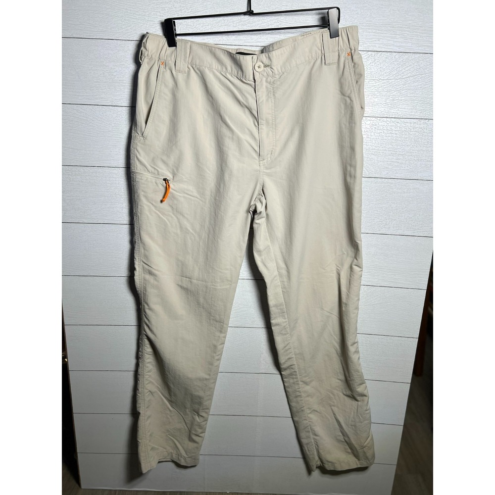 Orvis Men 36x31 Lightweight Technical Hiking Outdoor Camping Active Pants Beige